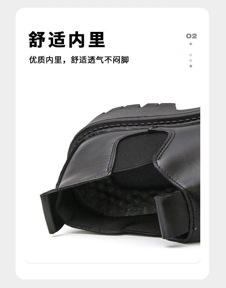 High Quality Thick Soled Leather Shoes Male Trend Men’s Dress Shoes Formal Leather Platform Loafers Shoes For Man