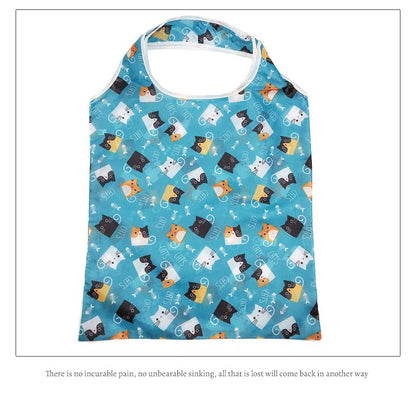 Reusable Shopping Bag Nylon Foldable Grocery Bag Creative Eco-Friendly Tote Bag Lightweight and Durable