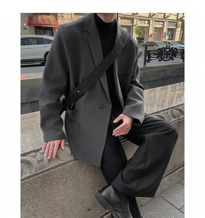2024 Spring Summer Men Formal Blazers Men Korean Fashion Loose Casual Dress Jacket Men Harajuku Social Suit Jacket Clothing