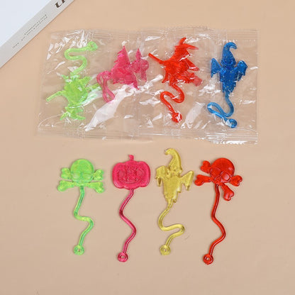 12/30PCS Halloween Stretchy Sticky Toy Kids Treat Or Trick Gift Pumpkin Ghost Witch Fun Toys Birthday Party Favors Goodie Filler