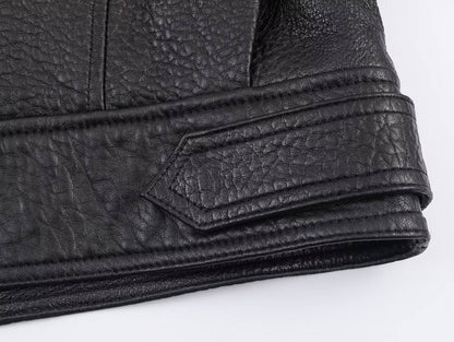 2025 WOMAN Fashion European and American Style Autumn Imitation Leather Jacket Long Sleeve Jacket Outerwear Mujer