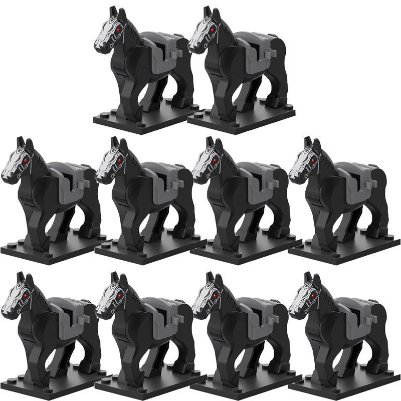 Blocos de Montar Zoológico Medieval Acessórios de Personagens Montarias Animais Cervos Elefantes Camelos Lobos Cavalos de Guerra Tijolos Brinquedos Presentes K080