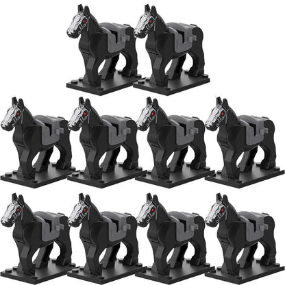 Blocos de Montar Zoológico Medieval Acessórios de Personagens Montarias Animais Cervos Elefantes Camelos Lobos Cavalos de Guerra Tijolos Brinquedos Presentes K080