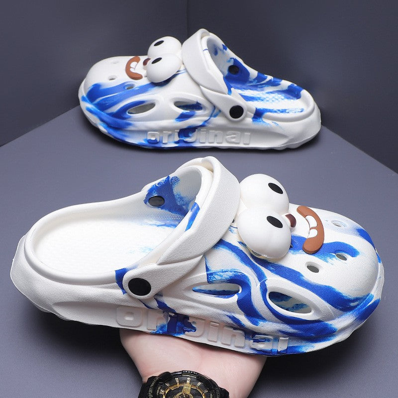 Shevalues Fashion Men Clogs Slippers Casual Hole Beach Sandals Outdoor Men Garden Shoes Summer Soft Sandals Home Bathroom Slides