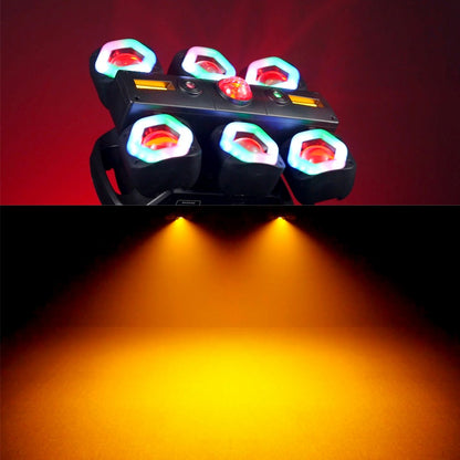 New 120W 6*15W Beam Effect Moving Head RGBW Wash for Dj Disco Party Wedding Show Bar Golden Light Bluemoon Pro Stage Lighting