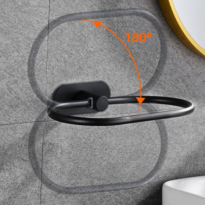 Self-adhesive Bathroom Towel Ring Hook Hardware Accessories Storage Holder Stainless Steel Hand Towel Holder Modern Round Towel
