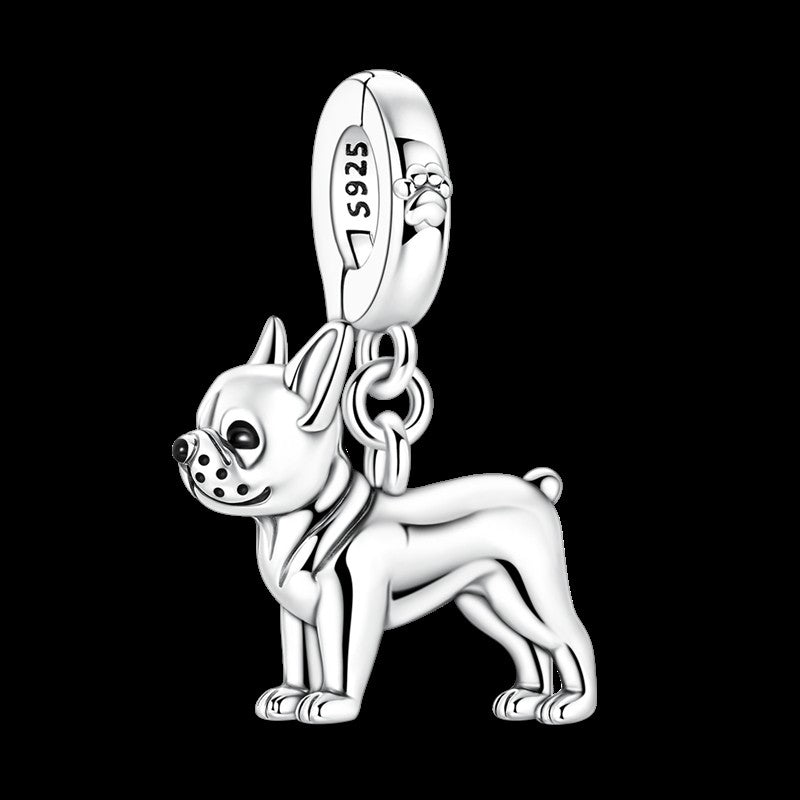 925 Sterling Silver Dog Charms French Bulldog Poodle German Shepherd Beagle Dachshund Pendants Fit Bracelets DIYJewelry Gift