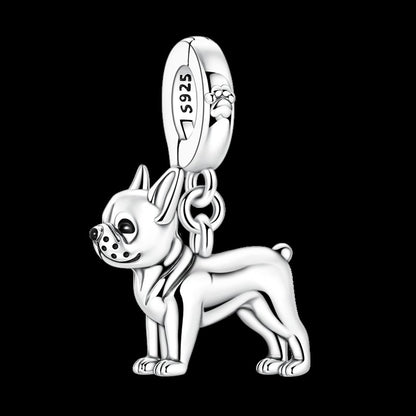 925 Sterling Silver Dog Charms French Bulldog Poodle German Shepherd Beagle Dachshund Pendants Fit Bracelets DIYJewelry Gift