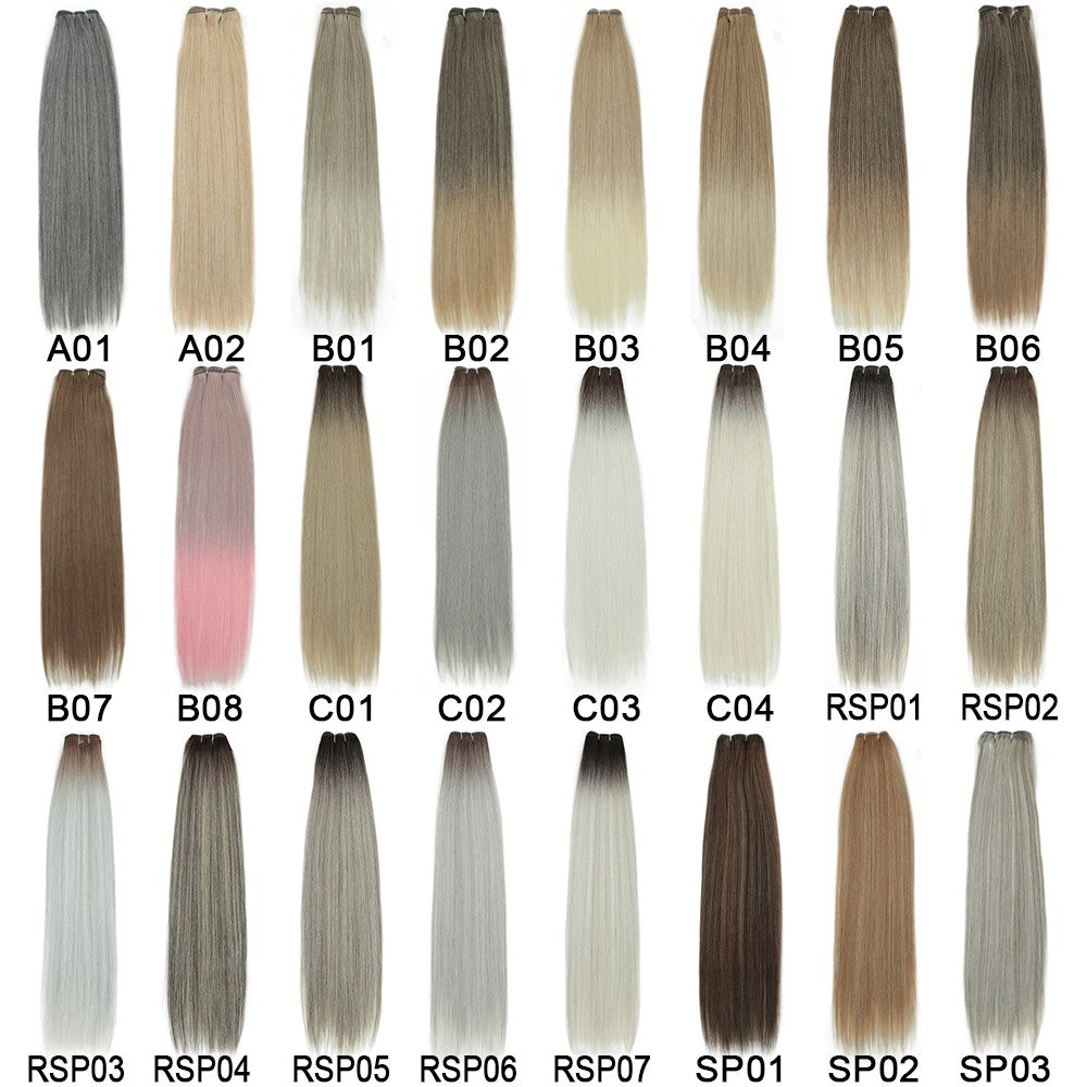 Alibaby Extensões de Cabelo Liso Ombré Tecelagem 26 Polegadas Cabelo Sintético Liso Longo Pacotes Cheios até as Pontas 150g