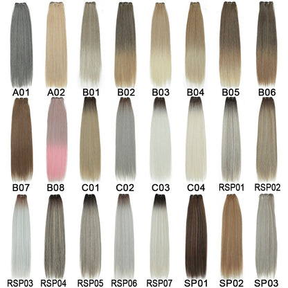 Alibaby Extensões de Cabelo Liso Ombré Tecelagem 26 Polegadas Cabelo Sintético Liso Longo Pacotes Cheios até as Pontas 150g