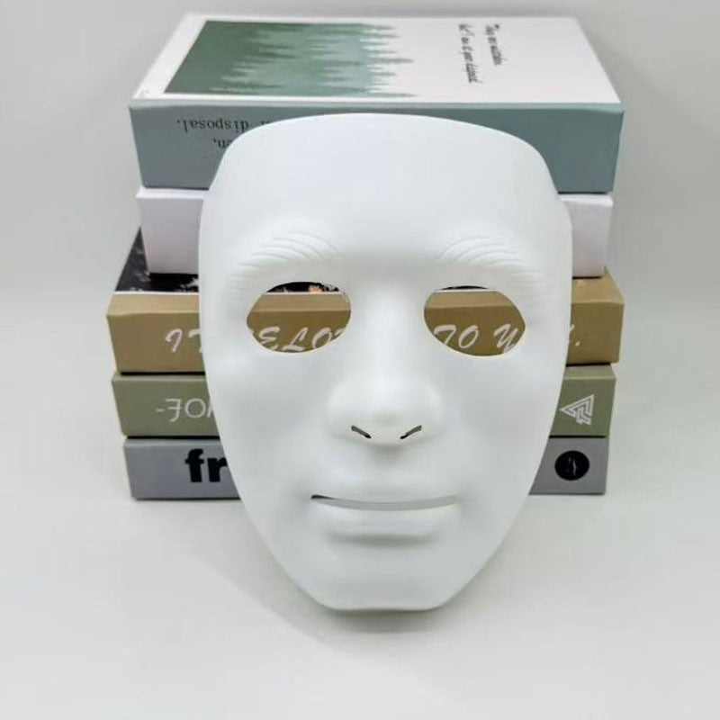 Set of 2Pcs Blank Full Face Mask, Matte Solid Color Costume Mask for Street Dance, Halloween Party and DIY Art Projects
