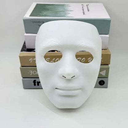 Set of 2Pcs Blank Full Face Mask, Matte Solid Color Costume Mask for Street Dance, Halloween Party and DIY Art Projects