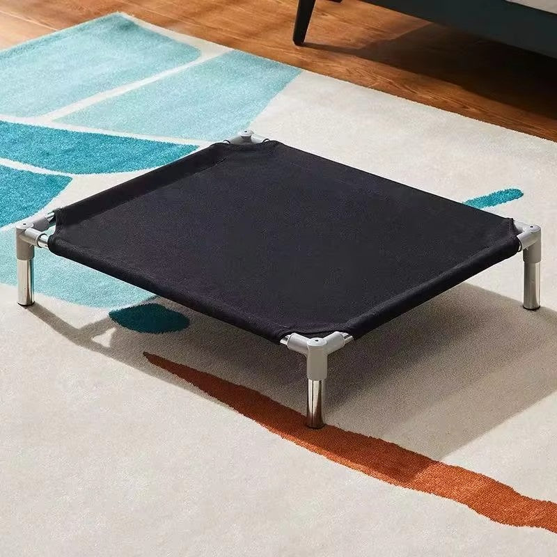 Cama Elevada para Pet de Aço Inoxidável - Estilo Militar para Todas as Estações Removível Lavável à Prova de Umidade para Cães e Gatos Pequenos