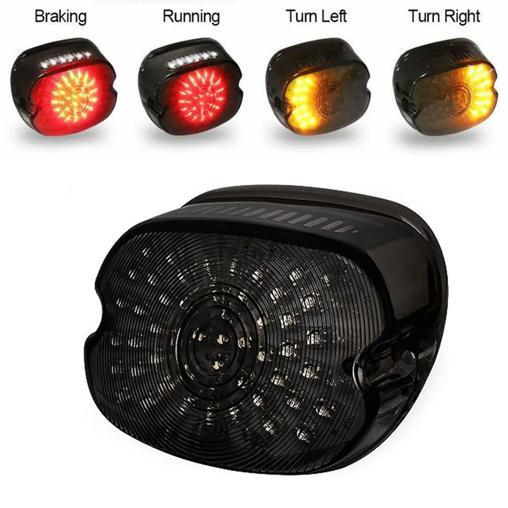 Luz de freio traseira LED para motocicleta DOT, pisca-pisca para Harley Sportster Dyna Fatboy Softail Touring Road Glide Road King
