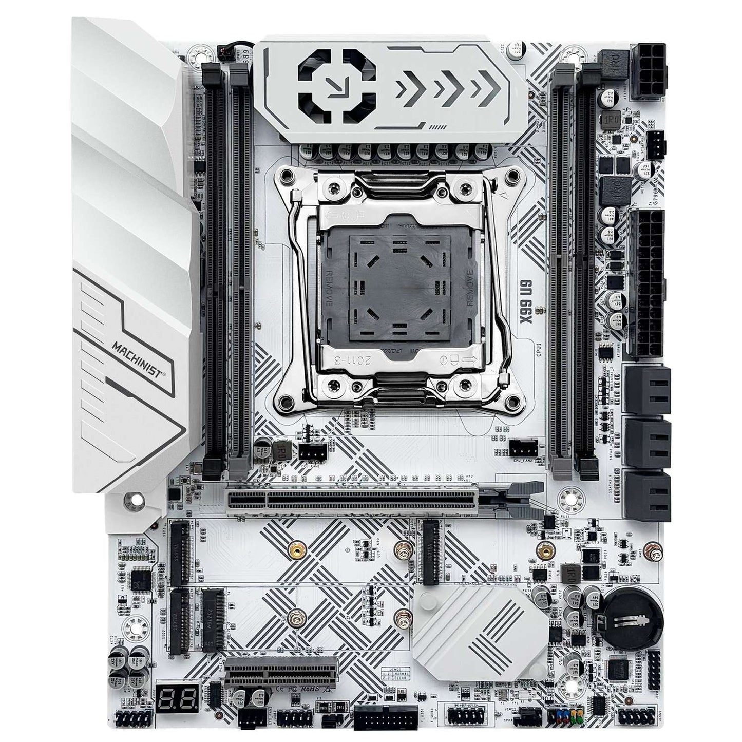MACHINIST X99 U9 Motherboard C612 chip Support DDR4 RAM Four channels LGA2011-3 CPU With TPM and M.2 slot White Armored USB3.0