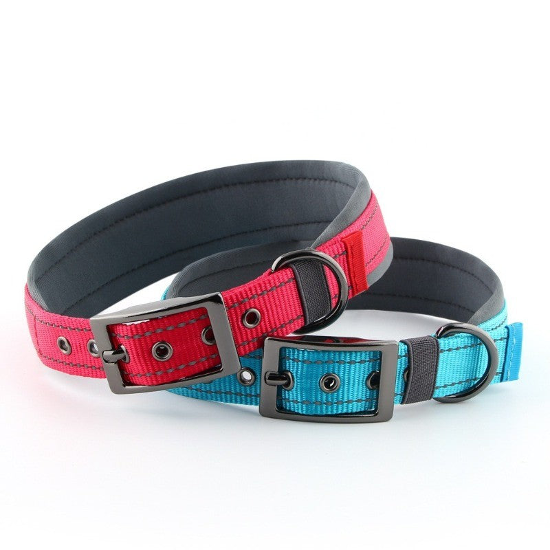 Coleira de cachorro para ambientes externos Fivela de metal Coleira de nylon respirável Coleira de pescoço de alta qualidade para cães de médio e grande porte