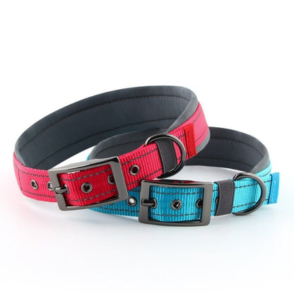 Coleira de cachorro para ambientes externos Fivela de metal Coleira de nylon respirável Coleira de pescoço de alta qualidade para cães de médio e grande porte