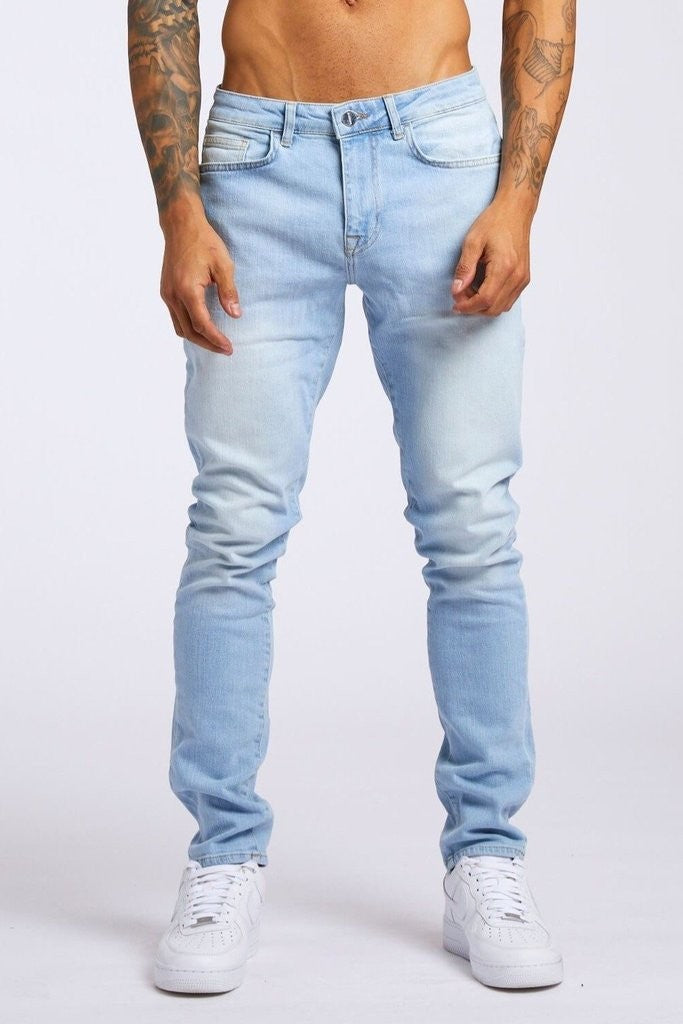 Calça Jeans Masculina Elástica Skinny Cor Sólida Calça Lápis Elástica Jeans Slim Fit Corrida Streetwear Calça Jeans Casual Preto