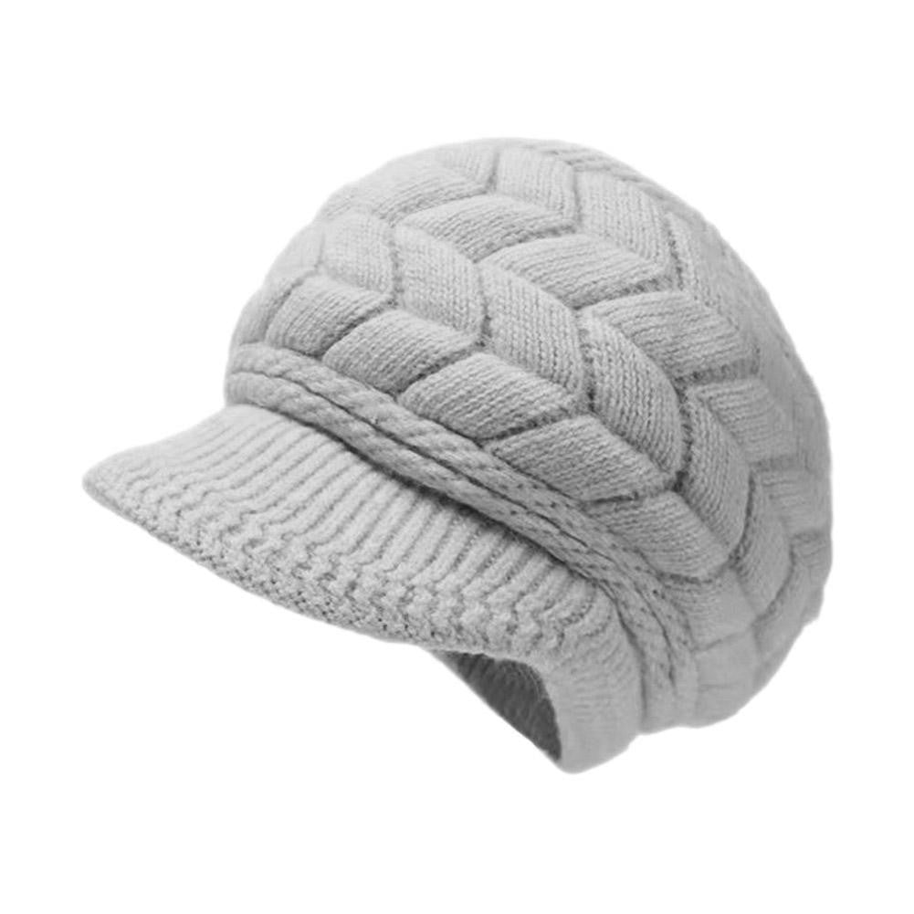 Women's Winter Solid Color Warm Knitting Loose Beret Leisure Ski Cap Korean Version Beret Plus Velvet Thick Knitting Ear Cap