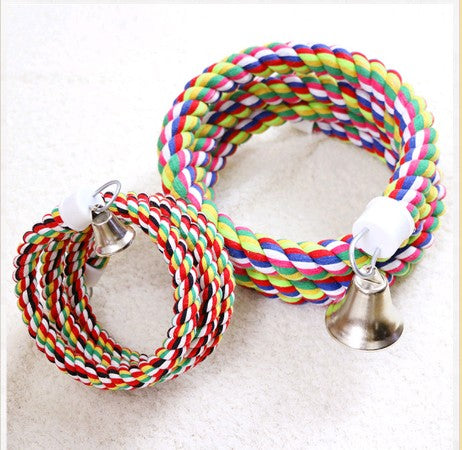 Novos Brinquedos Para Pássaros Papagaios de 160 cm de Comprimento Brinquedo Para Animais de Estimação Papagaio Corda Em Pé Decoração de Gaiola de Pássaros Brinquedo de Escalada de Papagaio Sino de Corda Para Gaiola de Pássaros