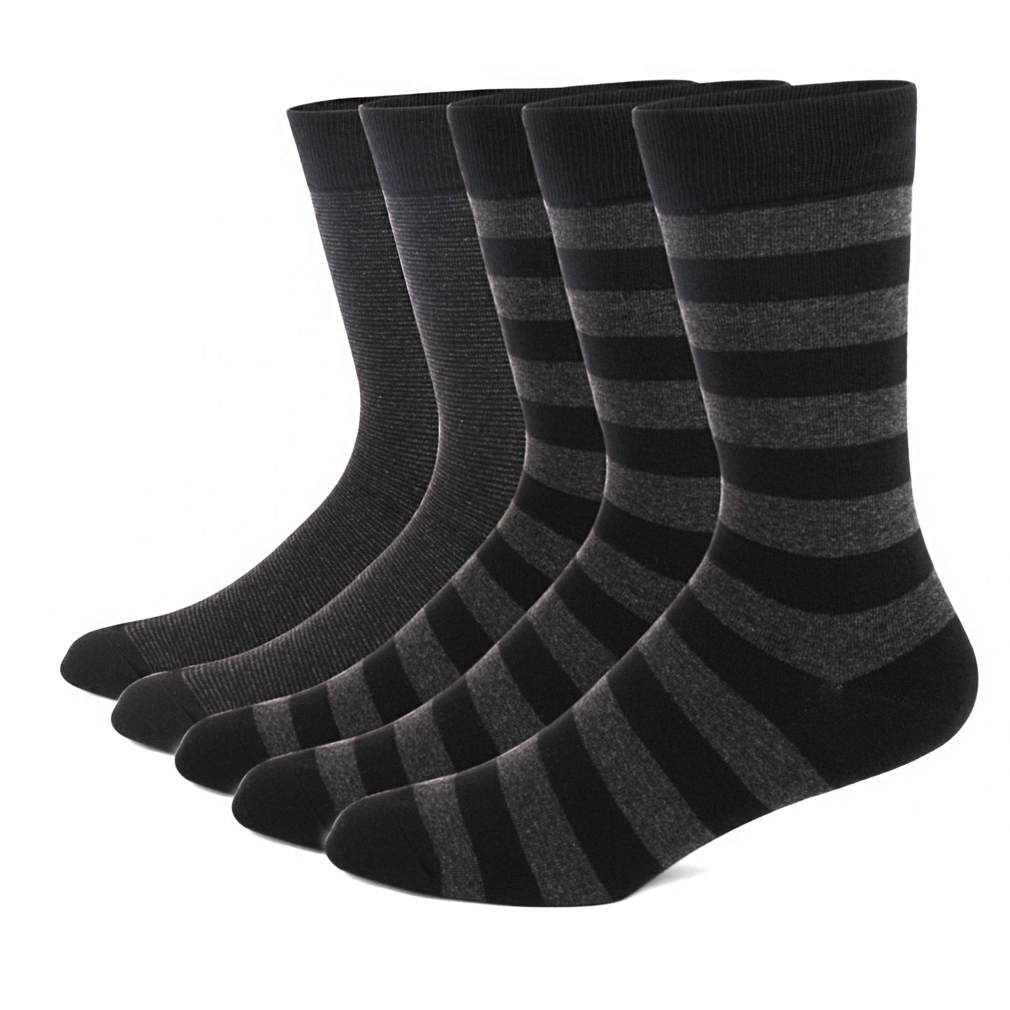 5 Pairs Mens Dress Socks Plus large Size?High Quality Combed Cotton Crew Socks?Black Cool Argyle Breathable Casual Socks for men