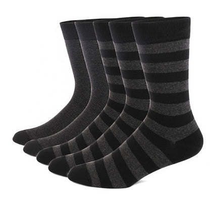 5 Pairs Mens Dress Socks Plus large Size?High Quality Combed Cotton Crew Socks?Black Cool Argyle Breathable Casual Socks for men