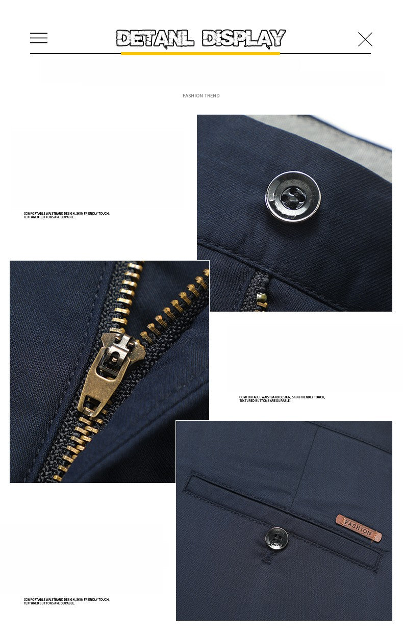 Spring Summer New Men's Casual Pants Thin Mulberry Silk Soft Business Casual Trousers Slim Straight Elastic Suit Pants Male