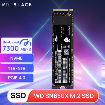 Western Digital SN850X 1TB 2TB 4TB WD_BLACK M.2 2280 NVMe PCIe Gen 4.0x4 SSD Unidades de Estado Sólido para Computador Gamer Laptop PS5