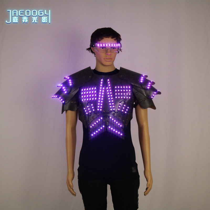 COSPLAY-Luminous LED Clothing, Fluorescent Glasses, Stage Show Armor, Night Show, Party Atmosphere Props
