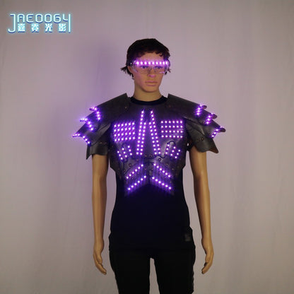 COSPLAY-Luminous LED Clothing, Fluorescent Glasses, Stage Show Armor, Night Show, Party Atmosphere Props
