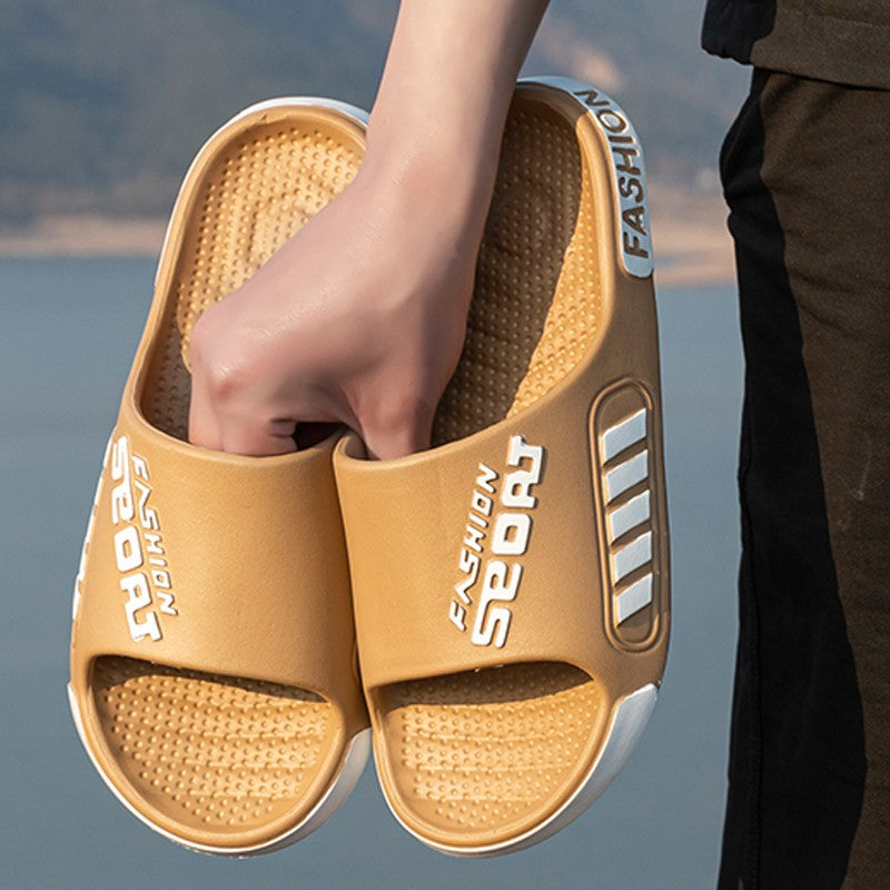 Big Size 48-49 Men Slippers Summer Flat Sole Home Slippers For Women Man Open Toe Trend Slides Couple Light Beach Shoes Sandals