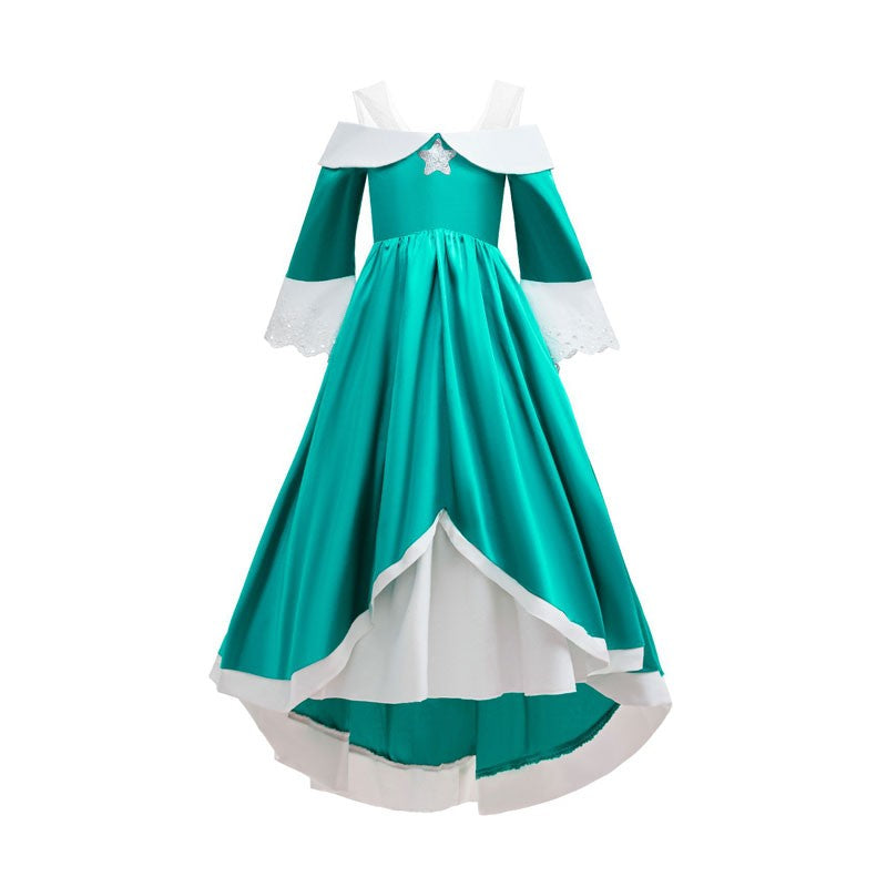 Kids Rosalina Peach Princess Dress Girls Halloween Disguise Cosplay 2026 New Movie Costume Birthday Vestido Halloween Carnival