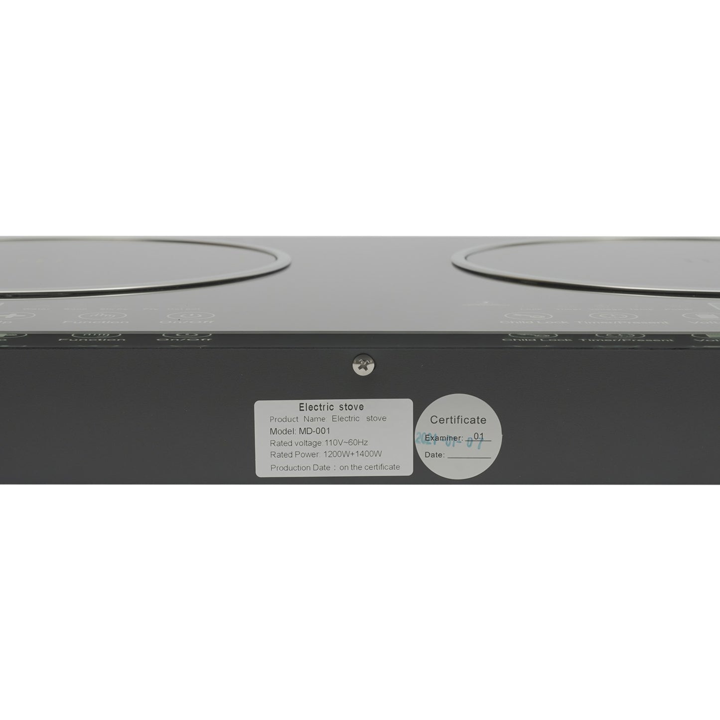Fogão de Indução Elétrico Duplo, 110V 1200W Portátil Digital de Bancada com Queimadores Duplos