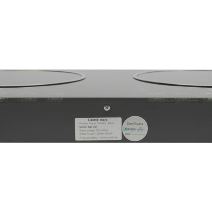 Fogão de Indução Elétrico Duplo, 110V 1200W Portátil Digital de Bancada com Queimadores Duplos
