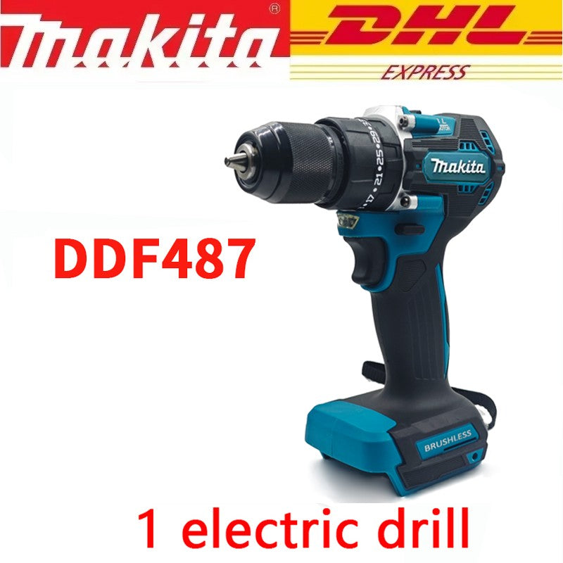 Furadeira de impacto recarregável Makita DDF487 10mm sem escovas 18V lítio, para uso doméstico, parafusadeira elétrica de alto torque DDF487