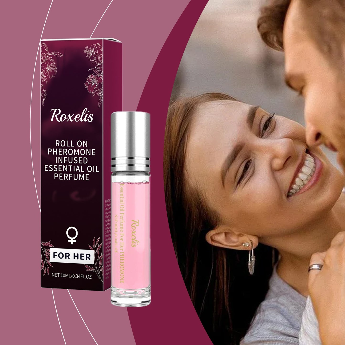 Roxelis Women Ball Perfume Natural Fresh Scent Elegant Charming Lasting Fragrant Ball Design Portable Perfume Skin-Friendly