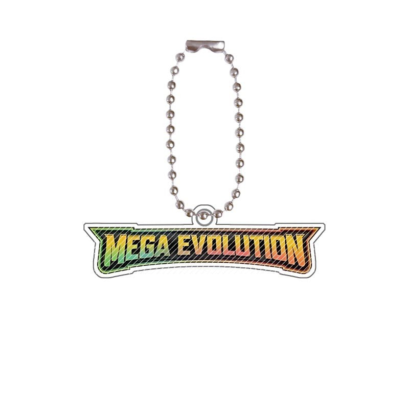 Chaveiro de acrílico de série completa para Mega Evoluções em inglês Sv10 Sv11 Sv9 151 Logotipo Anime Pingente de acrílico de decoração de bolsa