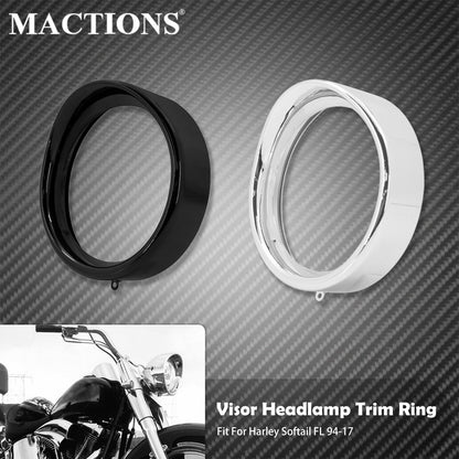 Moldura do Visor da Motocicleta Aro do Farol Anel de Acabamento Capa do Farol de LED Para Harley Softail Fat Boy FLSTC FLST FLSTFB 1994-2017 FLRT 15-Up