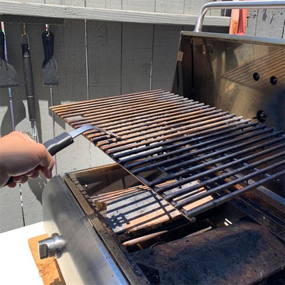 Universal Grill Grate Lifter Tool Cast Iron Grid Lever Lock Lifting Gripper Handle Clip for Barbecue Grilling Cooling Rack JT527