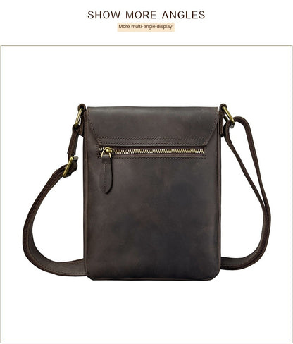 New Men's Cow Leather Crossbody Bag Man Shoulder Bag Casual Male Small Simple Bag For Men