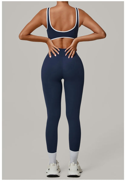 Yoga Suit Sports Fitness High Waist Peach Hip Tight Removable Padding Sports Bra Outfit Running Workout Clothes Gym Leggings Set