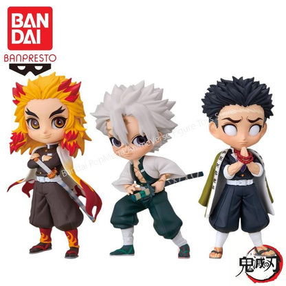 Em estoque Bandai Banpresto Original Demon Slayer Qposket Petit Rengoku Sanemi Gyomei Boneco Novo Lacrado Action Figure Garage