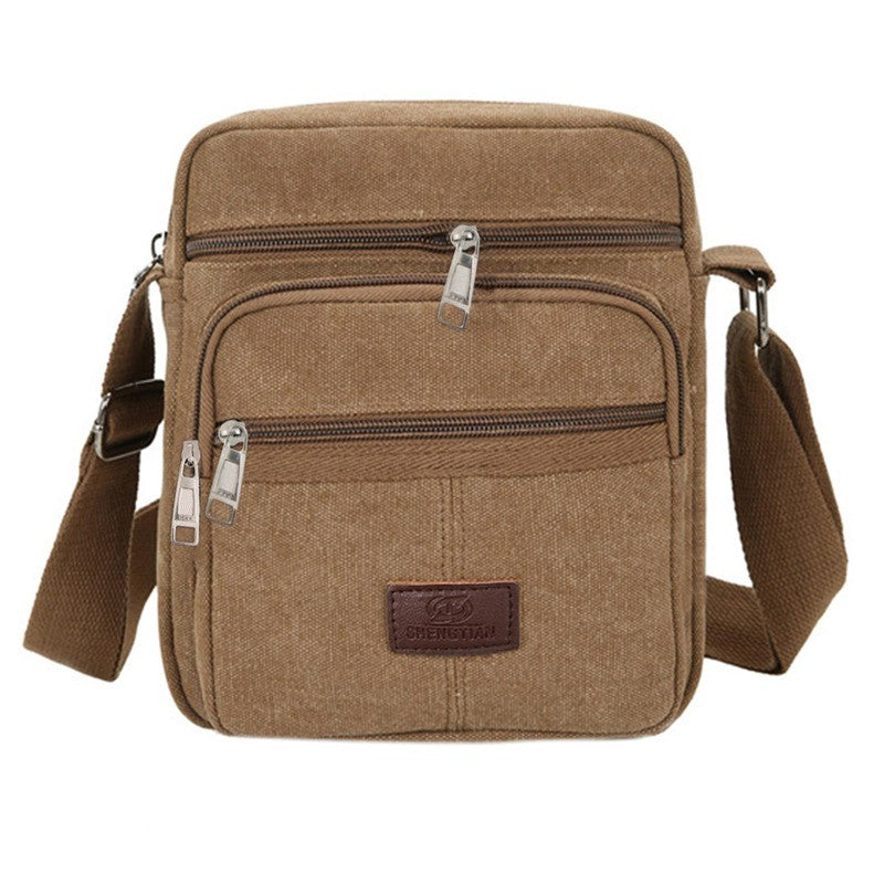 Multifunctional Men's Shoulder Bag Flap Solid Color Casual Messenger Canvas Travel Male Crossbody Bags