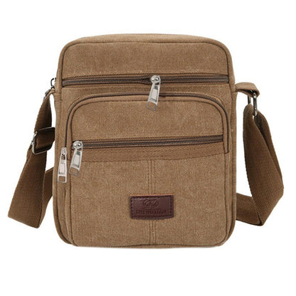 Multifunctional Men's Shoulder Bag Flap Solid Color Casual Messenger Canvas Travel Male Crossbody Bags