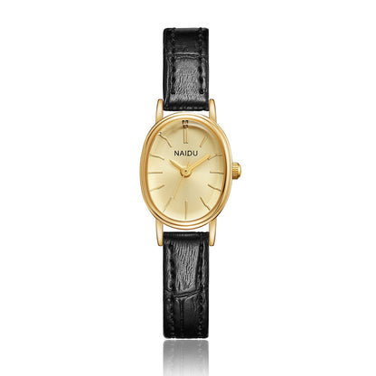 Elegant and fashionable ladies watch simple smooth dial oval case ladies quartz watch