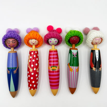 Christmas Doll Ballpoint Pen, Cute Cartoon Gel Pen 0.5mm Blue Ink, Suitable for Business Home or Office Supplies.