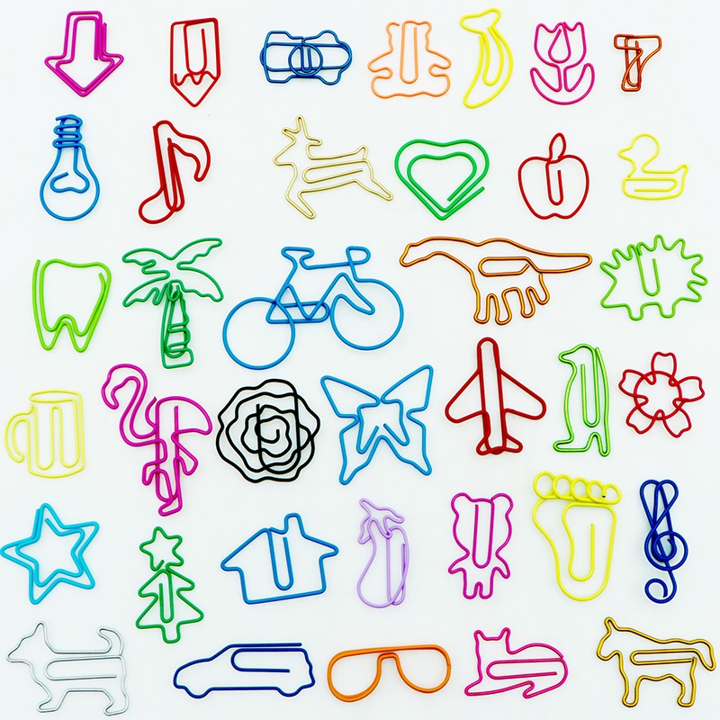 20Pcs Colourful Bookmark Holder Office Supplies Bookmark Holder Colourful Paperclip Cute Cartoon Paperclip Random pattern