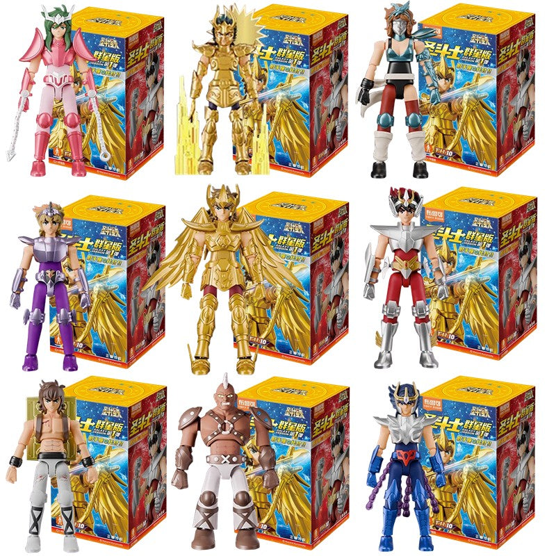 Blokees Galaxy Versão Gold Saint Boneco de Ação Libra Dohko Sagitário Campeão Seiya Mu Aiolia Brinquedos de Montar Presente Infantil
