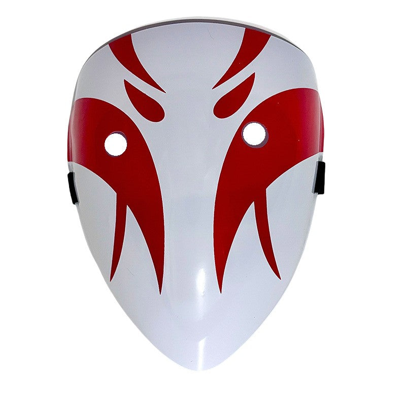 5 Pcs Creepy White Halloween Full Face Mask, Scary Smile / Sad / Cross Eye Print Mask for Adults Halloween Costume and Party