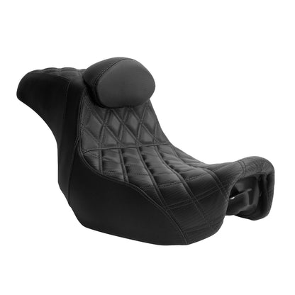 Assento de passageiro com encosto para motocicleta, banco duplo com almofadas para Harley Dyna Fat Bob Low Rider FXDL FLD 2006-2017
